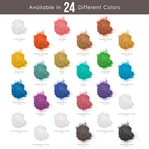 U.S. Art Supply Mica Pearl Pigment Powder Kit, 24 Master Colors, 3.5oz | Jewelescent - Cosmetic Grade, Epoxy Resin Color Pigment, Mica Powder for Resin, Soap, Slime, Candle Dye, Art - style: 24 Color - Master Set - 100 Gram Pouches