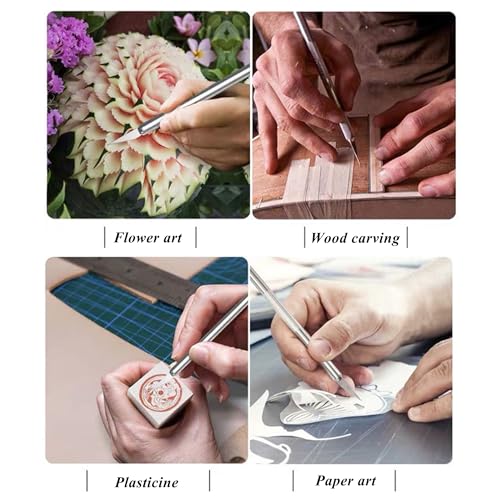 3 in 1 Clay Needle Tools Sculpting Ceramics Pottery Carving Tools for Model Clay Supplies, Ceramic & Pottery Tools Includes Sculpture Feather Pin Carving Knife Needle Texture Tools, LXLVOUEG - size: 5.5 inch-PinKnNe-3P