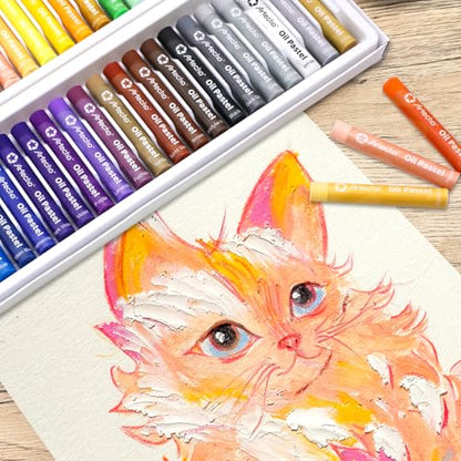 Artecho Oil Pastels Set of 50 Colors (8 x 60 mm) - size: 50 Count (Pack of 1), style: 50 Basic Colors