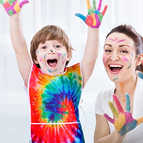 SATINIOR 2 Pcs Kids Art Smock Toddler Apron Artist Painting Apron | Painting Smocks for Kids, Toddler Paint Smock, Waterproof, Sleeveless, Boys Girls, with 3 Pocket, for Age 3-10 Years - style: Rainbow