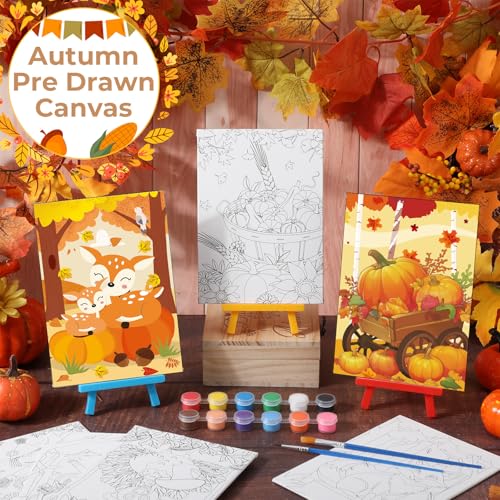 Blosssound 10 Set Fall Pre Printed Canvas For Painting Autumn Canvas 5x7" - style: Autumn