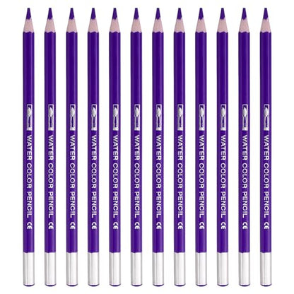 PATIKIL Watercolor Pencil, 12Pcs Water Soluble Pencils for Blending, Coloring, Sketch Drawing, Painting, Purple - color: Purple
