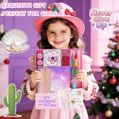 DIY Journal Kit for Girls Teen Tween Girl Gifts Trendy Stuff, Scrapbook Supplies Stationery Set, Stocking Stuffers, Art Crafts Kit - Ideal Gifts for 8 9 10 11 12 13 14 Year Old Girl