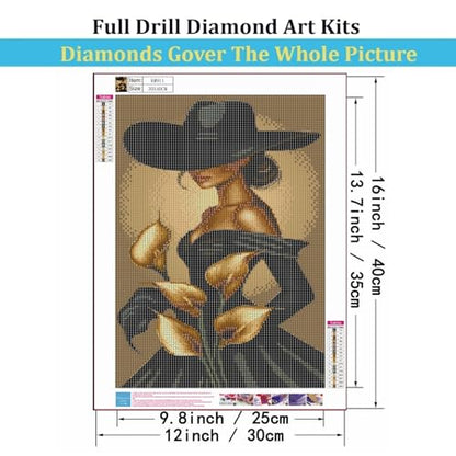 Mosaflare Elegant Lady Diamond Painting Kits for Adults 12x16 Inch - color: KM911-A-1