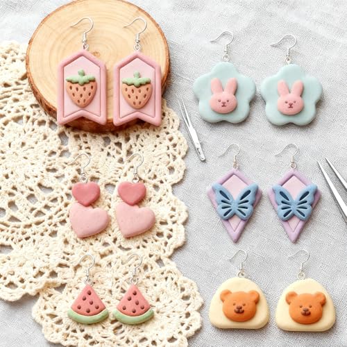 30pcs Cute Elements Polymer Clay Cutters for Earring Making DIY Jewelry Making Polymer Clay Cutter Kit - color: Cute Elements