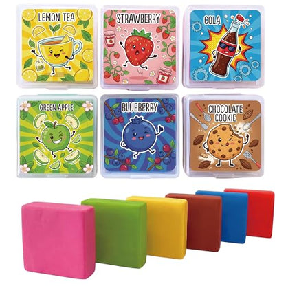 24 pcs Scented Kneaded Erasers Set, Kneadable Art Erasers in Individual Plastic Cases, Soft Moldable Drawing Eraser for Sketching, Charcoal, Graphite, Clean Erasing Stationery (24, Soda Theme) - color: Soda Theme