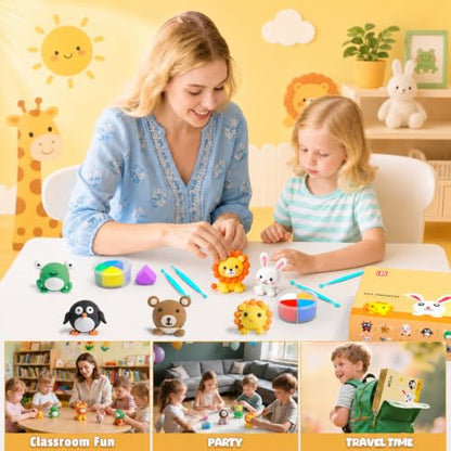 Air Dry Clay Kit -12 Animals Modeling Clay for Kids Arts and Crafts | Ultra Light & Soft,Safe & Non-Toxic,No-Sticky & Crack,DIY Molding Clay with Sculpting Tools,Party Favors Gifts for Girls Boys - color: #01Yellow- Pet Paradise