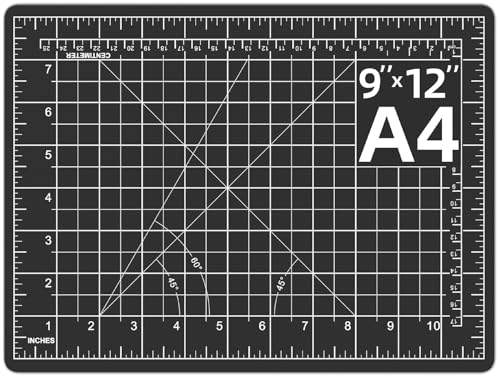 DIYSELF 9in×12in Self Healing Cutting Mat, A4 Quilting Craft Mat for Sewing - color: Black, size: 12"L x 9"W