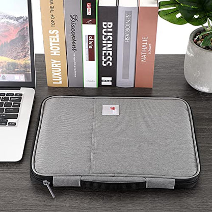 BTSKY New Universal A4 Document Bags Portfolio Organizer- Waterproof Travel Gear Organizer Zipper Case/Document File Bag for Ipads, Notebooks, Pens, Document Dark Grey New