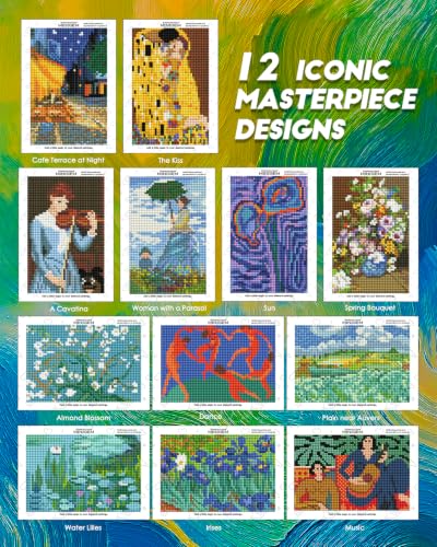 forever young Masterpiece Series Small Diamond Art Kits, 5x7 Inch Canvas | 12 PCS DIY square diamond painting kits for beginners and adults, perfect for collecting, display ＆ relaxing stress relief. - color: Masterpiece Series