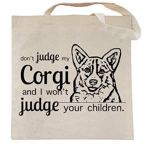 Pet Studio Art Don't Judge My Dog Tote Bag - color: Corgi