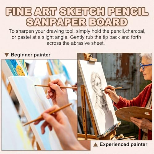 PATIKIL 6 Pcs Sandpaper Pencil Sharpener, Pencil Pointer Sharpening Sketch Art Drawing Tool for Artists, Art Supplies, Pastel Sticks, Drawing Crayons, Charcoal Pencil, Brown