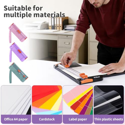A4 Paper Cutter Slider 12 Inch Paper Trimmer Photo Cutter, Purple - color: Purple