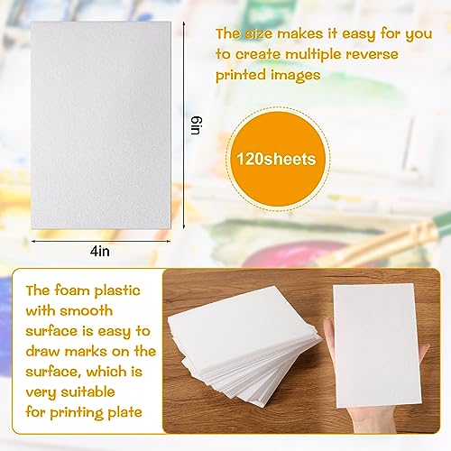 Cholemy 120 Pcs Foam Printing Plates 4 X 6 Inches White 1/20 Inch Thick - color: White, size: 4 x 6 Inches
