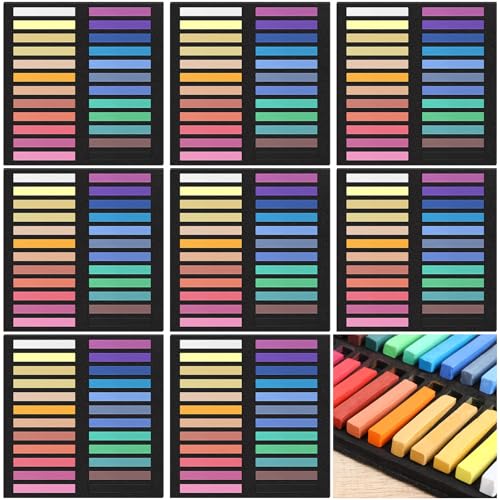 Watersay 192 Pcs Soft Pastels for Artists Color Pastels Set 24 Assorted Colors Square Chalk Sticks 2.36 Inches 8 Boxes Art Drawing Painting Supplies for Parties, Donations, 60 mm - color: 24 Assorted Colors, size: 60 mm