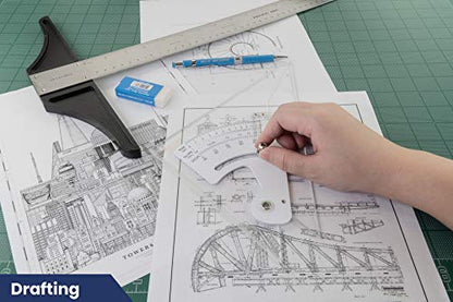Pacific Arc Adjustable 8 Inch Triangle Plain Edge for Drafting, Architect, Engineer - style: 8 inch
