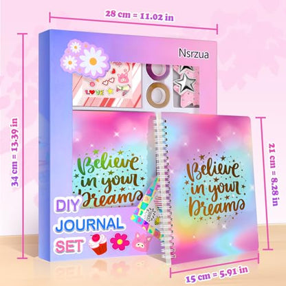 Nsrzua DIY Journal Kit for Girls,Toys for Ages 8-14 and Birthday Gifts for Girls. - color: purple