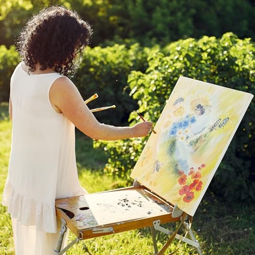 PHOENIX Stretched Canvas for Painting 16x16 Inch/4 Value Pack, 8 Oz Triple Primed 5/8 Inch Profile 100% Cotton White Blank Canvas, Square Framed Canvas for Oil Acrylic & Pouring Art - size: 16"x16", style: Studio Set (8 Oz.)