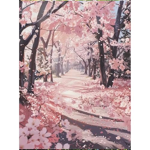 Woods Diamond Art Kits for Adults, pink tree 5D Diamond Painting DIY Pink Forest Diamond Art Diamond Painting Kits for Adult,Round Full Drill Diamonds, Diamond Art Kits for Home Decor 12x16inch - color: 25-41 Pink Woods