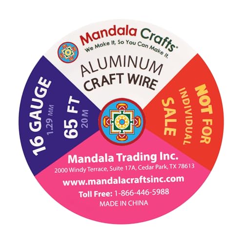 Mandala Crafts 16 Gauge Rose Gold Tone Combo Anodized Aluminum Craft Wire - color: Rose Gold Tone Combo, size: 16 Gauge 65X6 Feet