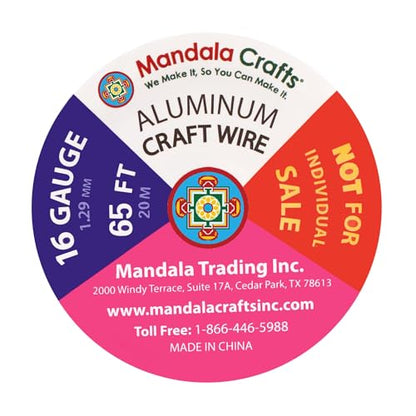 Mandala Crafts 16 Gauge Rose Gold Tone Combo Anodized Aluminum Craft Wire - color: Rose Gold Tone Combo, size: 16 Gauge 65X6 Feet