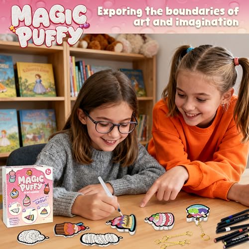 MZYTOZA 3D Art Craft Aqua Magic Puffs Paint Kit - Magic Foam Texture Painting Kit, 15 Mess-Free Paint by Number Craft for Kids, Christmas Gift Idea & Stocking Stuffer(Dessert Style) - color: Aqua Maigc Puffs - Dessert style