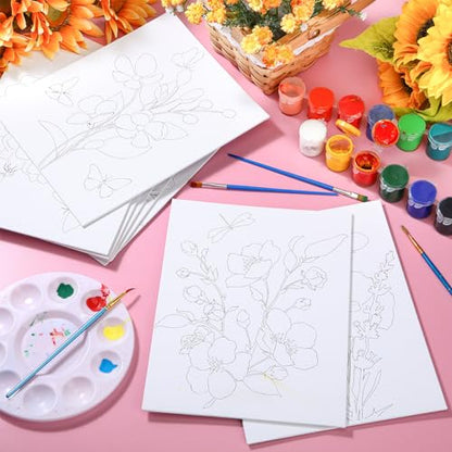 Tinlade 12 Pcs Pre Drawn Canvas for Painting Stretched,Elegant Style - size: Elegant Style