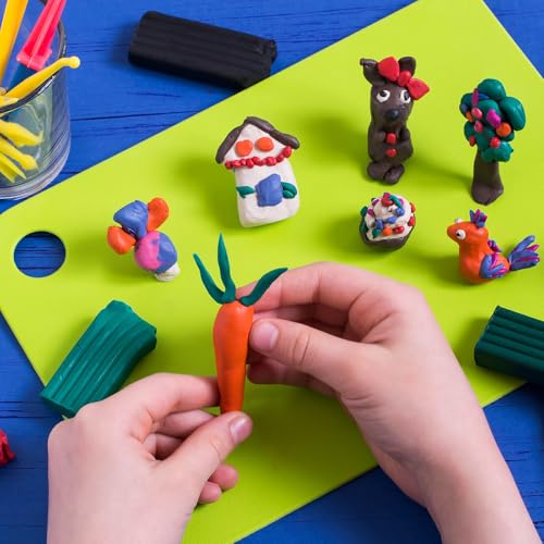 Poen 120 Pcs Air Dry Clay Kit with Sculpting Tool 24 Colors DIY Modeling Clay, Non-Sticky Soft and Light, Arts and Crafts Gift for Adults Artists