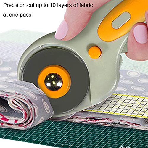 45mm Rotary Cutter Blades, 10 Pack 45mm Replace Rotary Blades Fits Fiskars, Olfa, Martelli, Truecut, DAFA Rotary Cutters for Quilting Scrapbooking Sewing Arts & Crafts, Sharp and Durable - color: 45MM Square hole Blades