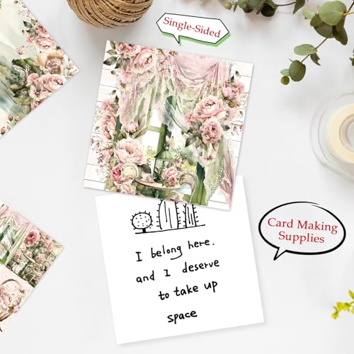 Scrapbook Paper, 24 Sheets 6"×6" 160gsm Single-Sided Patterned Cardstock - color: 24 sheets-garden wedding