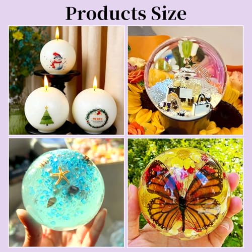 4 Inch Resin Sphere Mold, Seamless Large Round Ball Silicone Mold - color: Sphere Resin Molds