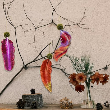 Wehous 3PCS Feather Resin Mold 3D Feather Shape Silicone Molds for Epoxy Resin Casting Concrete Wall Hanging Keychain Jewelry Pendant Decor Mould DIY Art Craft Halloween Christmas Home Decor