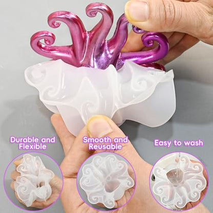 Resin Animal Molds, Set of 2 Octopus and Frog Resin Crafting Molds - color: Octopus and Frog Resin Molds