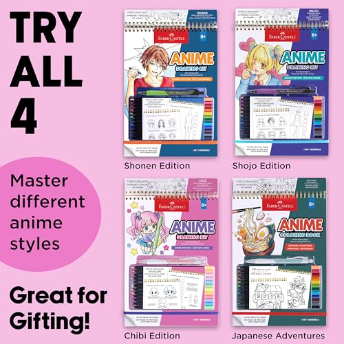 Faber-Castell Anime Drawing Kit, Chibi Edition with Step-by-Step Book - style: Chibi Edition