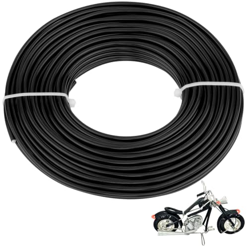 9 Gauge Aluminum Craft Wire, 52.5FT Bendable Armature Wire for Sculpting, Jewelry Making, DIY Crafting, Doll Making, Modelling, Bonsai Training(Black) - color: Black