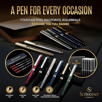 Scriveiner Personalized Silver Chrome Ballpoint Pen - Stunning Luxury Pen, Real Gold Plating, Schmidt Ink Refill, Best Engraved Ball Point Gift Set for Men & Women, Custom Name Engraving - color: 9. Silver Chrome with Gold (Personalized)