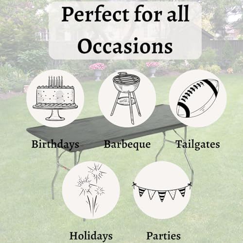 6' Rectangle Plastic Table Covers 30" x 72", Bundle of 5 (Black) - color: Black