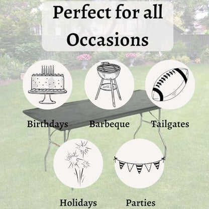 6' Rectangle Plastic Table Covers 30" x 72", Bundle of 5 (Black) - color: Black