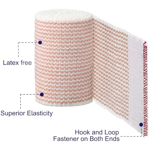 24 Pack Elastic Bandage Wrap 3” Bandage Wrap with Hook and Loop Closure on Both Ends Self Adhesive Bandage Wrap for Sports, Medical, and Injury Recovery - size: 3 Inch
