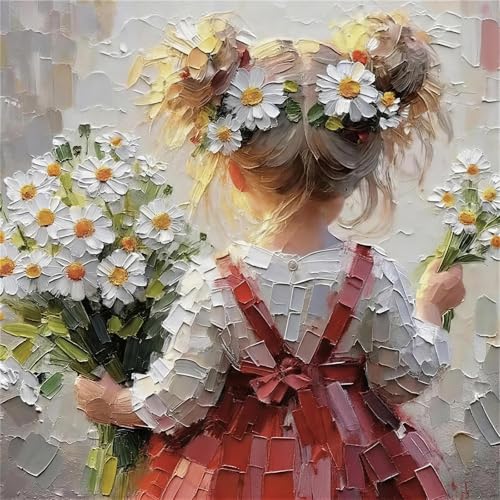 VICESESE 5D Diamond Painting Kits for Adults Diamond Painting Kits Dimand Art Paintings Diamond Art Kits DIY Gem Art 14x14 Inch Romantic Floral Back View Artwork - color: FYZZ-149