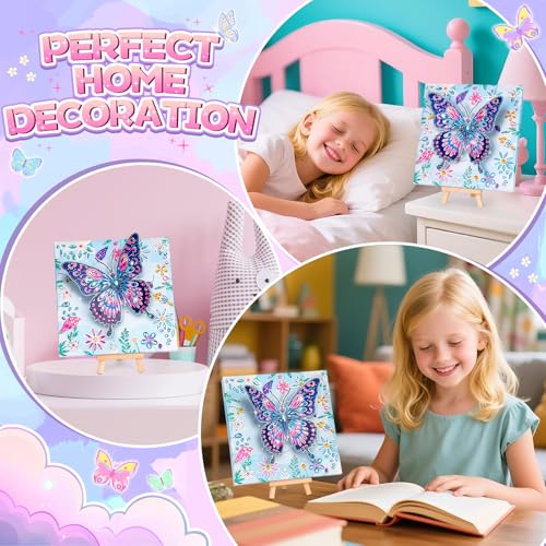 Crafts for Kids Age 8-12, Girls Birthday Gifts, Butterfly Diamond Painting - style: Blue