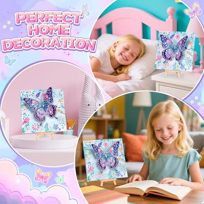 Crafts for Kids Age 8-12, Girls Birthday Gifts, Butterfly Diamond Painting - style: Blue