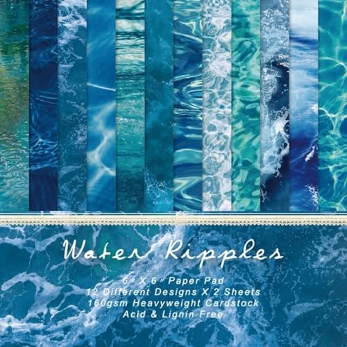 Scrapbook Paper Pad, 6x6 Inch, Single-Sided Decorative Craft Paper, 24 Sheets for Scrapbooking, Cardmaking & DIY Crafts – Ocean Blue - color: 6x6 Ocean Blue