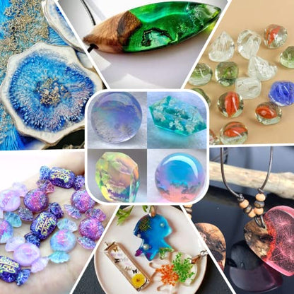 Epoxy Resin Pigment - 30 Colors Transparent UV Resina Dye, Highly Concentrated Epoxy Resin Colorant for Jewelry Making Kit, DIY Crafts - 0.25 oz