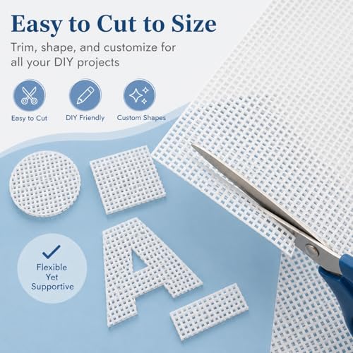 YOUNTHYE 15 PCS Plastic Canvas Sheets 10 Count 10.2X 13.2Inch Plastic Mesh Sheet Large Plastic Canvas for Embroidery Crafting, Acrylic Yarn Crafting, Knit and Crochet Projects - size: 10count