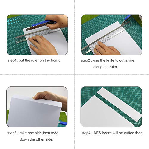 ABS0905 8pcs 0.5mm Thickness 200mm x 250mm White Sheets 9.84'' x 7.87'' x 0.02'' ABS Styrene Sheets for Model Train Layout New (0.5mm) - size: 0.5mm