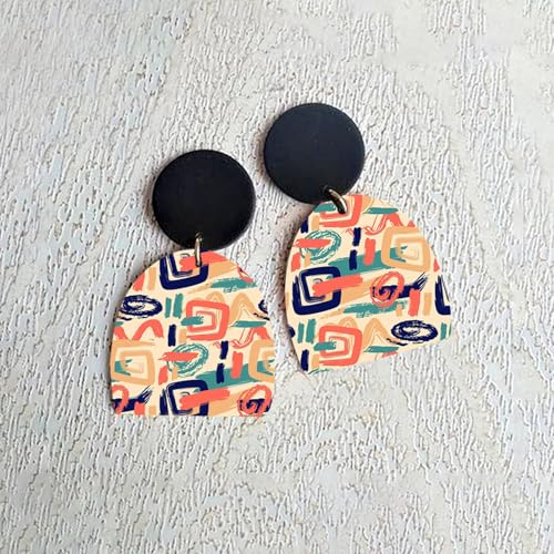 6 Pieces Transfer Paper for Polymer Clay, Irregular Abstract Graphics Pattern Clay Transfer Sheets, Water Soluble Polymer Clay Transfer Sheets Paper for DIY Jewelry Earrings Making 5.8"X3.9"