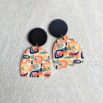 6 Pieces Transfer Paper for Polymer Clay, Irregular Abstract Graphics Pattern Clay Transfer Sheets, Water Soluble Polymer Clay Transfer Sheets Paper for DIY Jewelry Earrings Making 5.8"X3.9"