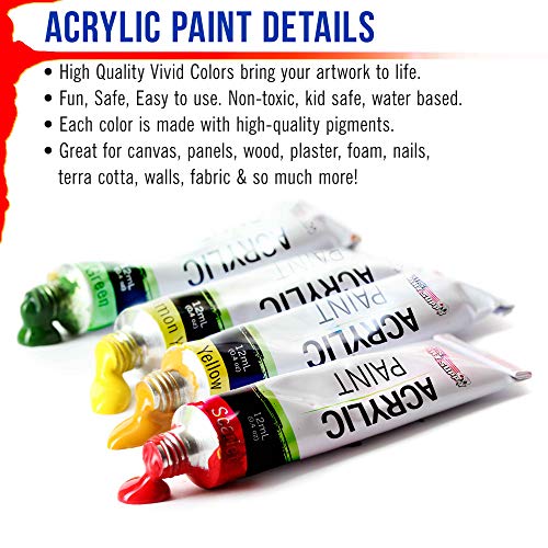 U.S. Art Supply 24 Color Professional Acrylic Paint Set in 12ml Tubes - size: 24 Count (Pack of 1)