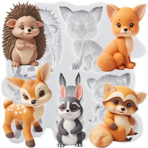 Animal Polymer Clay Mold Squirrel Fox Bear Silicone Molds - color: Style A